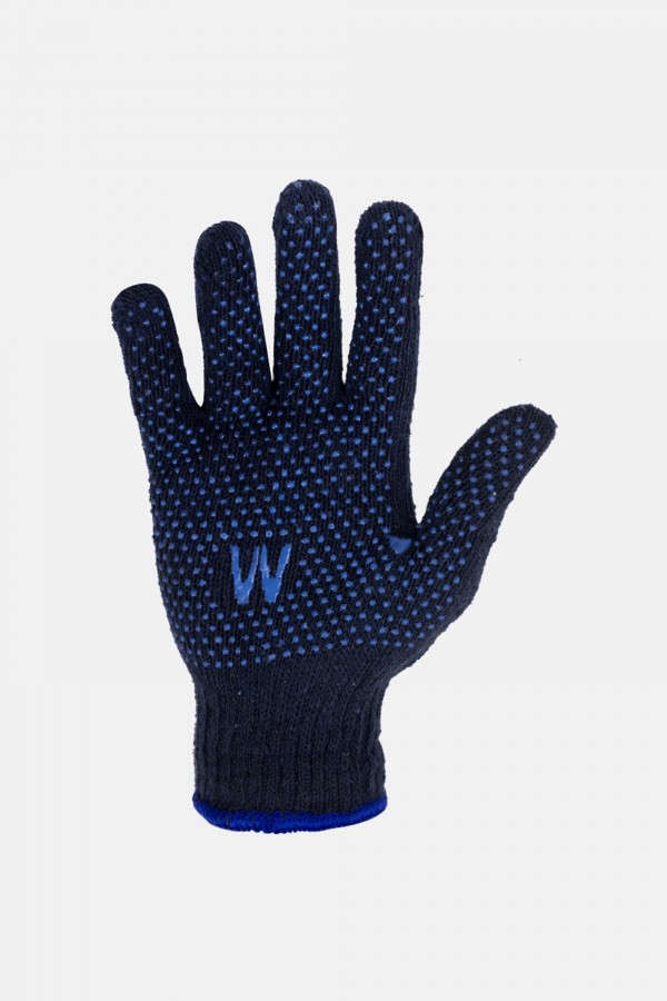 Blue Double Side Dotted PVC Gloves with Non Slip and Abrasion Resistance